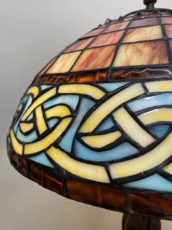 Pamono Large Tiffany Style Table Lamp with Celtic Shade><noscript><img width=