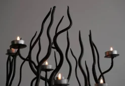 Sale Pamono Large Tree Shaped Candleholder in Hand Forged Steel, 1960s