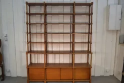Pamono Large Turned Wood Bookcase, 1970s> Shelves & Wall Units
