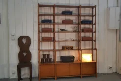 Pamono Large Turned Wood Bookcase, 1970s> Shelves & Wall Units