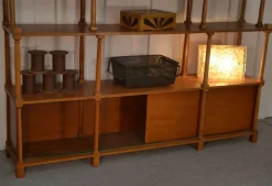 Pamono Large Turned Wood Bookcase, 1970s><noscript><img width=