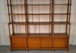 Pamono Large Turned Wood Bookcase, 1970s><noscript><img width=