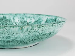 Pamono Large Turquoise Ceramic Fruit Bowl by Eva Ruffoni, Italy, 1980s><noscript><img width=