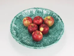 Pamono Large Turquoise Ceramic Fruit Bowl by Eva Ruffoni, Italy, 1980s><noscript><img width=