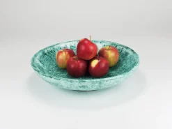 Pamono Large Turquoise Ceramic Fruit Bowl by Eva Ruffoni, Italy, 1980s><noscript><img width=