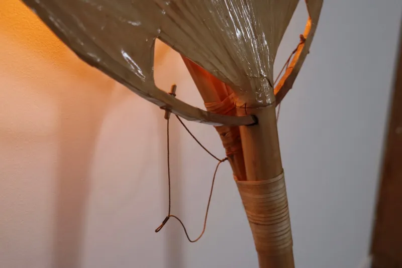 Pamono Large Uchiwa Floor Lamp by Ingo Maurer for M Design, Germany, 1977> Floor Lamps