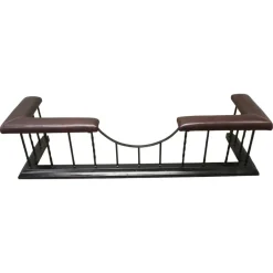 Pamono Large Upholstered Iron Club Fender, 1920s> Fireplaces And Mantels