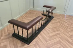 Pamono Large Upholstered Iron Club Fender, 1920s><noscript><img width=