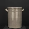 Pamono Large Vintage Brown Gray Enameled Earthenware Pot, 1930s> Vases