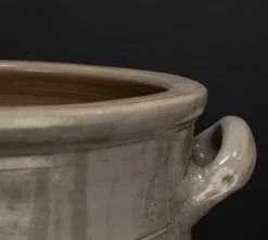 Pamono Large Vintage Brown Gray Enameled Earthenware Pot, 1930s><noscript><img width=