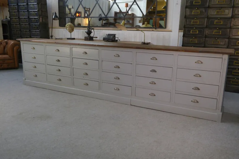 Pamono Large Vintage Drawer Craft Cabinet in Fir, 1950s> Dressers, Commodes & Chests