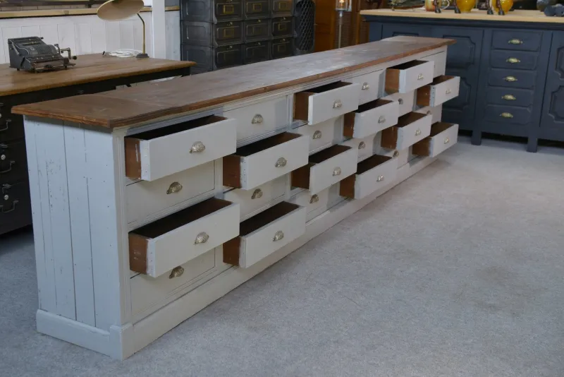 Pamono Large Vintage Drawer Craft Cabinet in Fir, 1950s> Dressers, Commodes & Chests