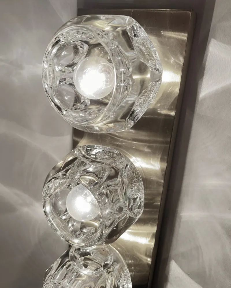 Pamono Large Vintage Glass Sconces from Peill & Putzler, 1970s, Set of 2> Wall Lights & Sconces