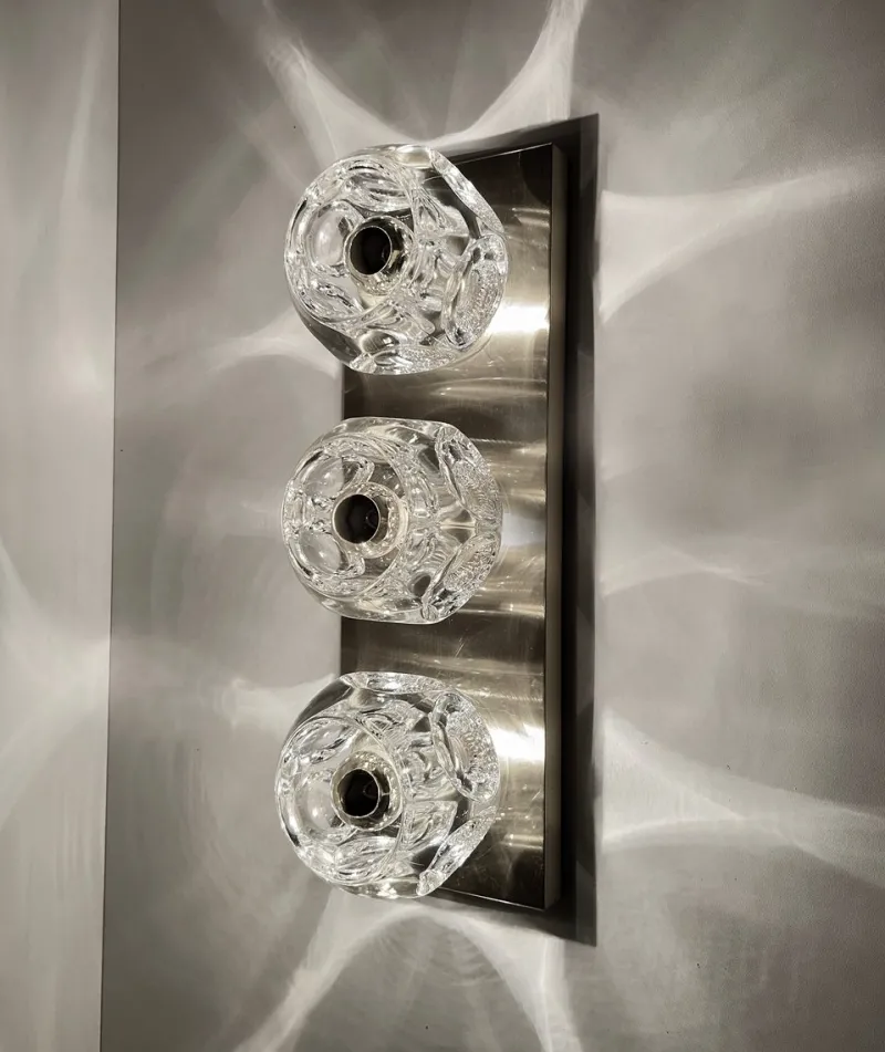 Pamono Large Vintage Glass Sconces from Peill & Putzler, 1970s, Set of 2> Wall Lights & Sconces