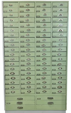 Sale Pamono Large Vintage Industrial Green Drawer Cabinet, 1960s