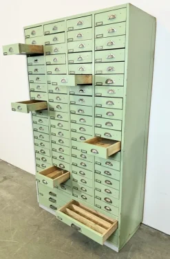 Sale Pamono Large Vintage Industrial Green Drawer Cabinet, 1960s