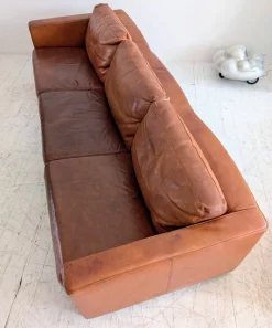 Sale Pamono Large Vintage Italian Cognac Leather Low Slung Sofa from Molinari, 1980s