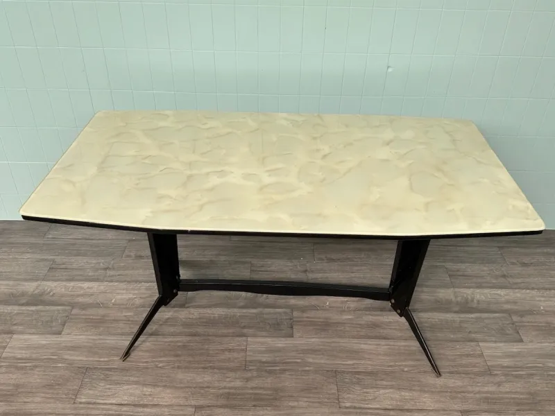 Pamono Large Vintage Italian Dining Table in Metal and Glass, 1960s> Dining Tables & Sets