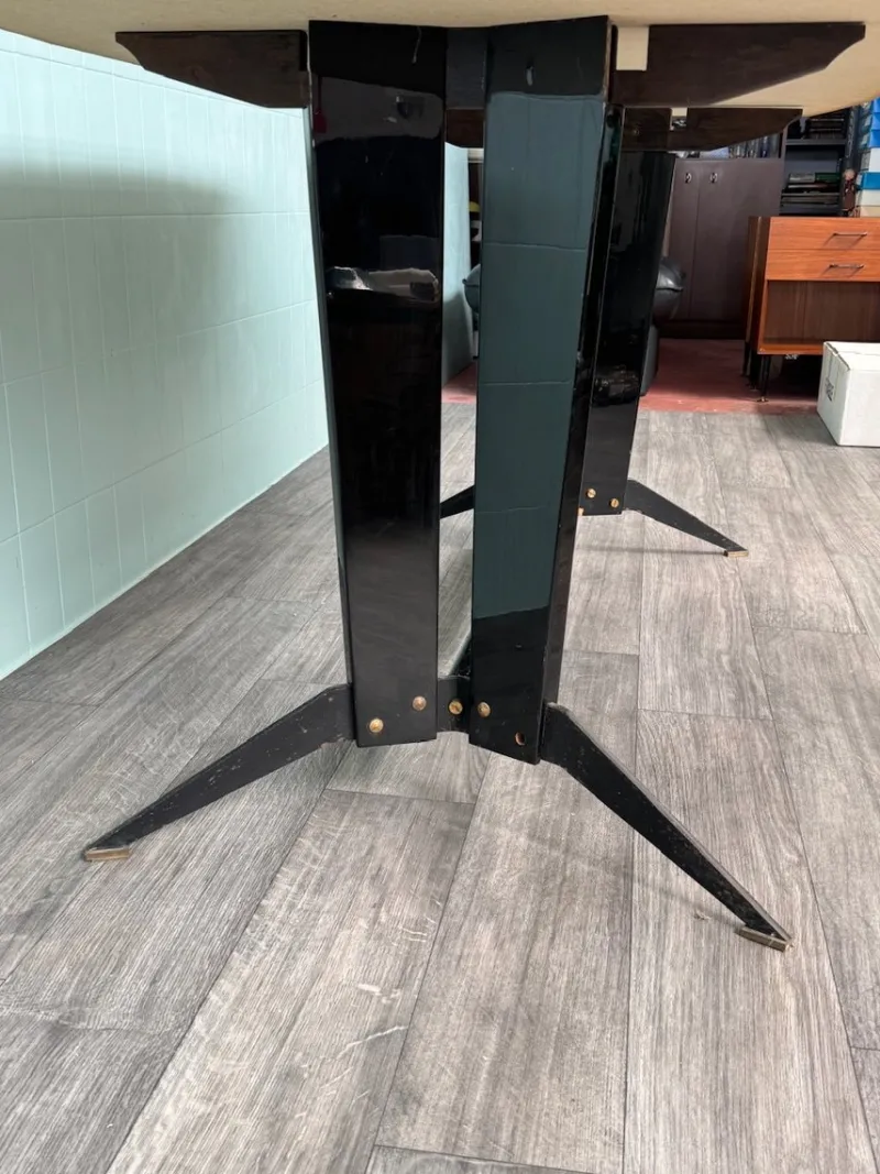 Pamono Large Vintage Italian Dining Table in Metal and Glass, 1960s> Dining Tables & Sets