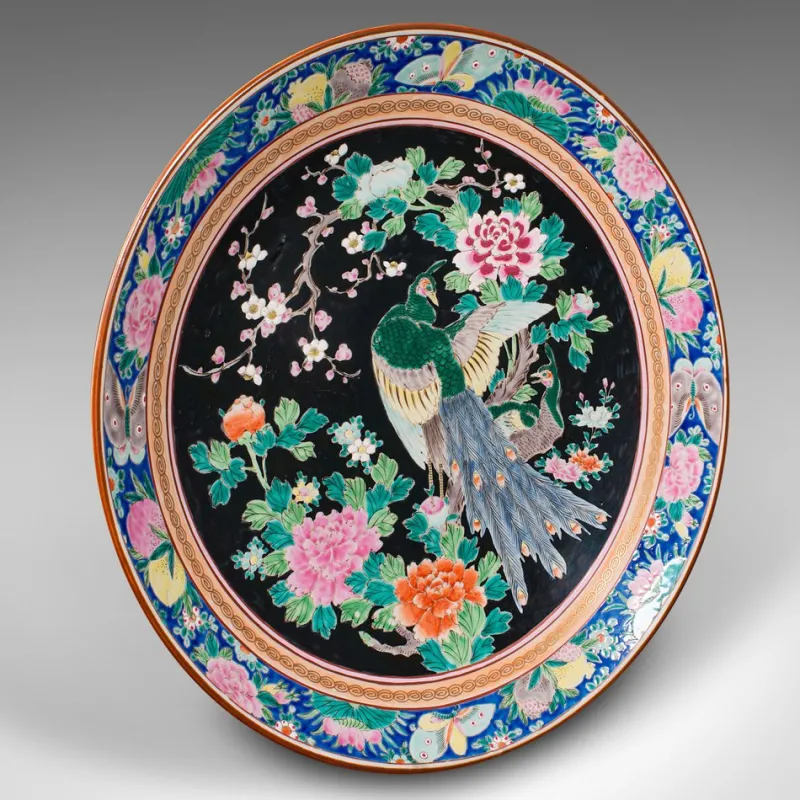 Pamono Large Vintage Japanese Decorative Serving Plate, 1940s> Serving Dishes
