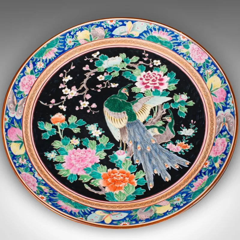 Pamono Large Vintage Japanese Decorative Serving Plate, 1940s> Serving Dishes