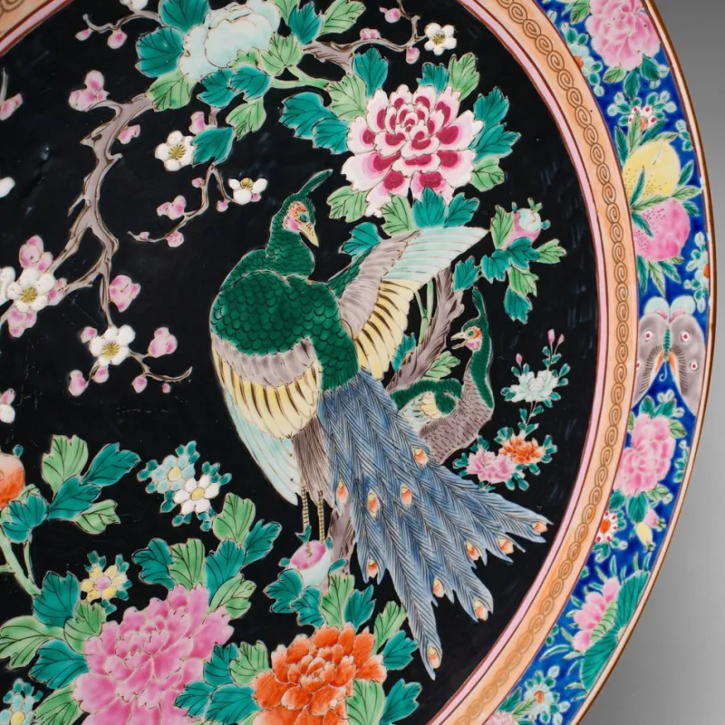 Pamono Large Vintage Japanese Decorative Serving Plate, 1940s> Serving Dishes