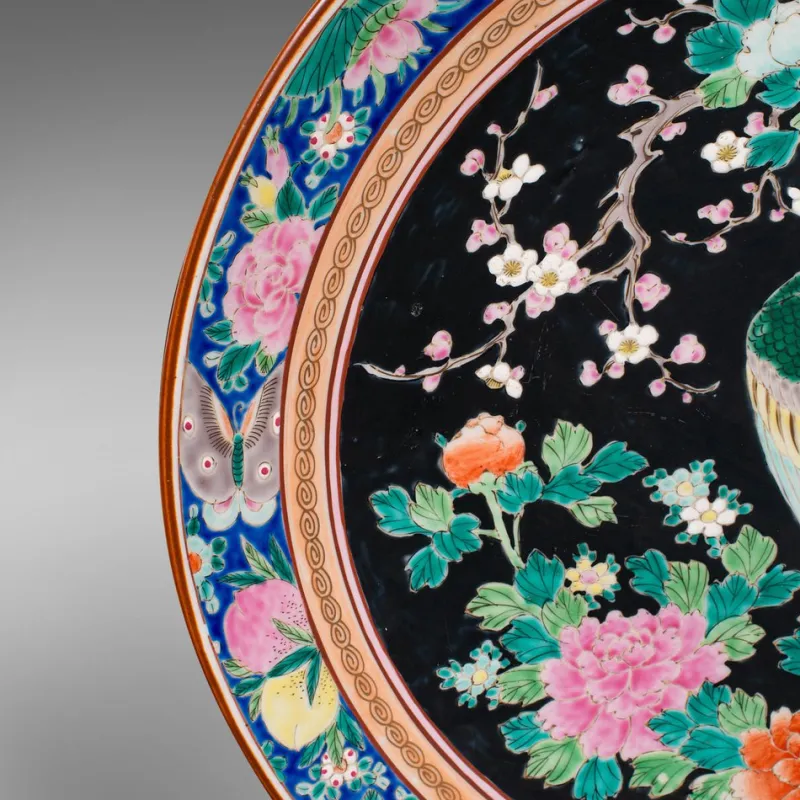 Pamono Large Vintage Japanese Decorative Serving Plate, 1940s> Serving Dishes