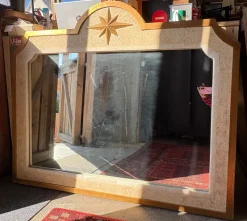 Clearance Pamono Large Vintage Mirror in White Marble from Maison Fournier, 1970s