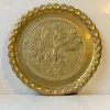 Best Pamono Large Vintage Moroccan Round Tray in Embossed Brass, 1950s