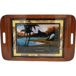 New Pamono Large Vintage Morpho Butterfly Wings Serving Tray