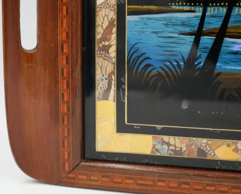 New Pamono Large Vintage Morpho Butterfly Wings Serving Tray