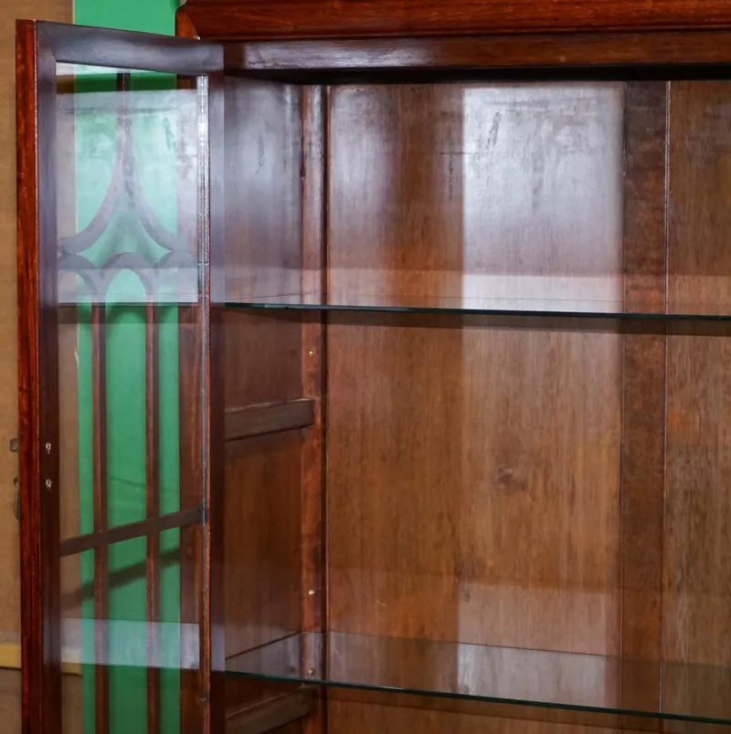 Pamono Large Vintage Oriental Chinese Carved Bookcase Display Cabinet with Lights> Cabinets & Wardrobes