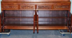 Pamono Large Vintage Oriental Chinese Carved Bookcase Display Cabinet with Lights><noscript><img width=