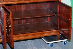 Pamono Large Vintage Oriental Chinese Carved Bookcase Display Cabinet with Lights><noscript><img width=