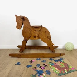 Hot Pamono Large Vintage Pine Rocking Horse, 1970s