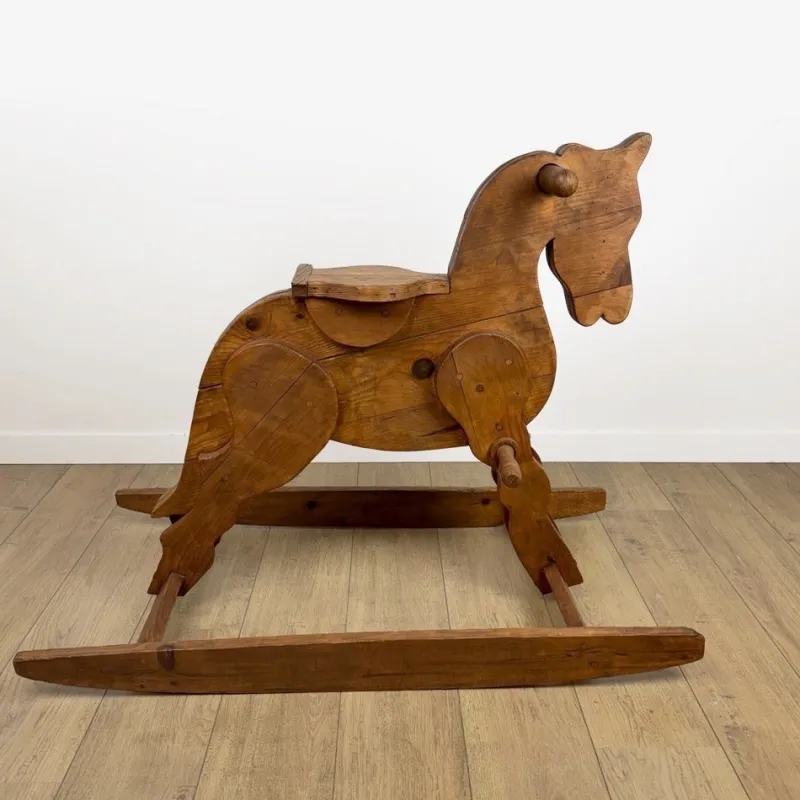 Hot Pamono Large Vintage Pine Rocking Horse, 1970s
