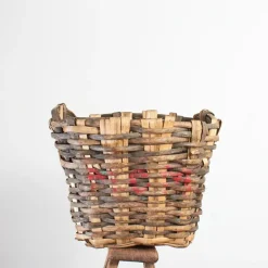 Pamono large Vintage Portuguese Grape Harvest Log Basket, 1950s> Trunks Crates & Baskets