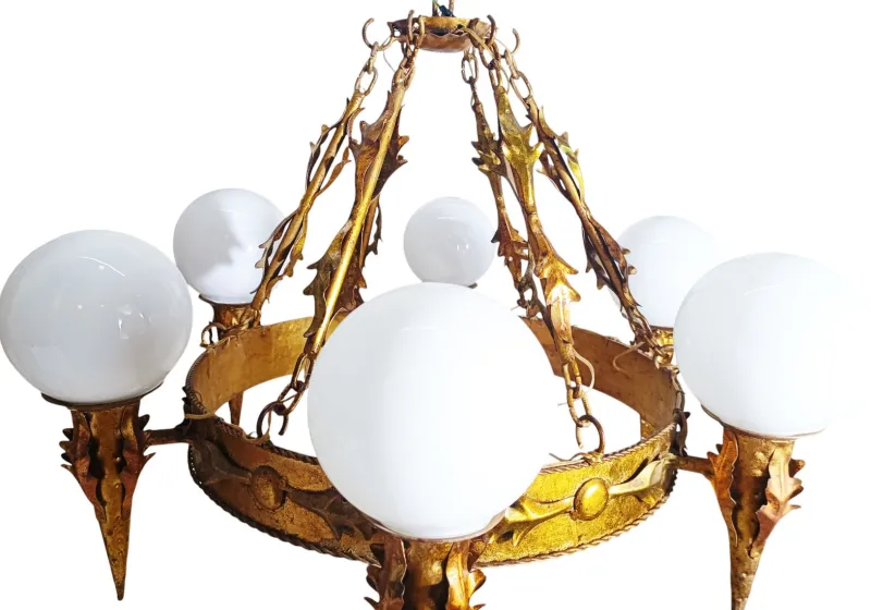 Best Pamono Large Vintage Regency Lamp, 1950s