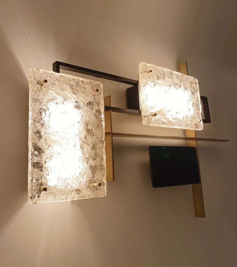 Pamono Large Vintage Sculptural Murano Glass Sconce from Arlus, 1960s> Wall Lights & Sconces