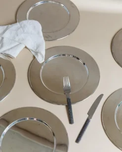 Pamono Large Vintage Silver-Plated Underplates or Plates, Italy, 1970s, Set of 6> Dinner Plates & Bowls