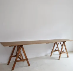 Pamono Large Vintage Trestle Table, 1940s> Worktables & Workbenches