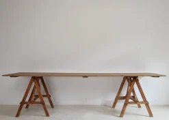 Pamono Large Vintage Trestle Table, 1940s><noscript><img width=