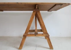 Pamono Large Vintage Trestle Table, 1940s><noscript><img width=