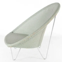 Pamono Large Vintage Wicker and Chrome Chair, 1970s> Lounge Chairs & Armchairs