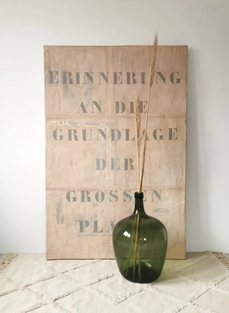 New Pamono Large Vintage Wine Balloon in Green Glass, Italy, 1950s