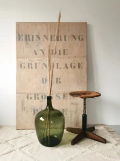 New Pamono Large Vintage Wine Balloon in Green Glass, Italy, 1950s