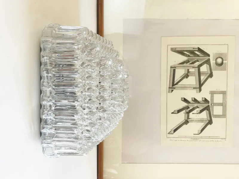 Pamono Large Wall or Ceiling Lamp Crystal Cluster Square Cascade, Attr. Helena Tynell for Limburger Leuchten, Germany, 1960s by Helena Tynell> Ceiling Lights