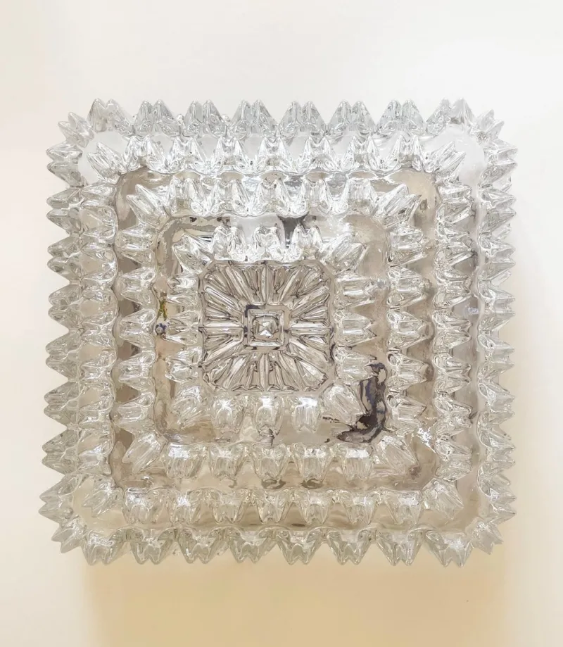 Pamono Large Wall or Ceiling Lamp Crystal Cluster Square Cascade, Attr. Helena Tynell for Limburger Leuchten, Germany, 1960s by Helena Tynell> Ceiling Lights