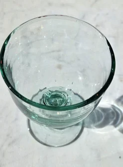 Pamono Large Water Glasses in Thick Soft Green Glass from Maison Biot, 1970s, Set of 6><noscript><img width=