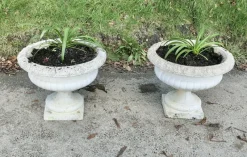 Pamono Large Weathered Cast Stone Garden Planters, 1930s, Set of 2><noscript><img width=